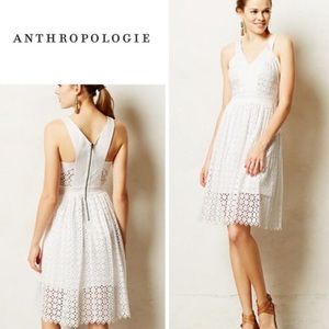Anthropologie Leifsdottir Lila White Eyelet dress